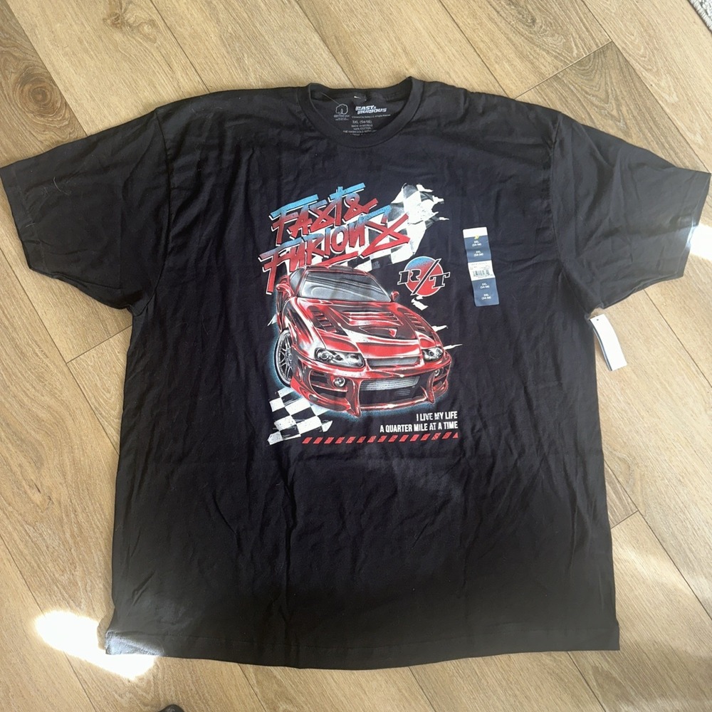 Fast & Furious Men's Big & Tall Short Sleeve Graphic Crew Neck Tee 3XL NEW